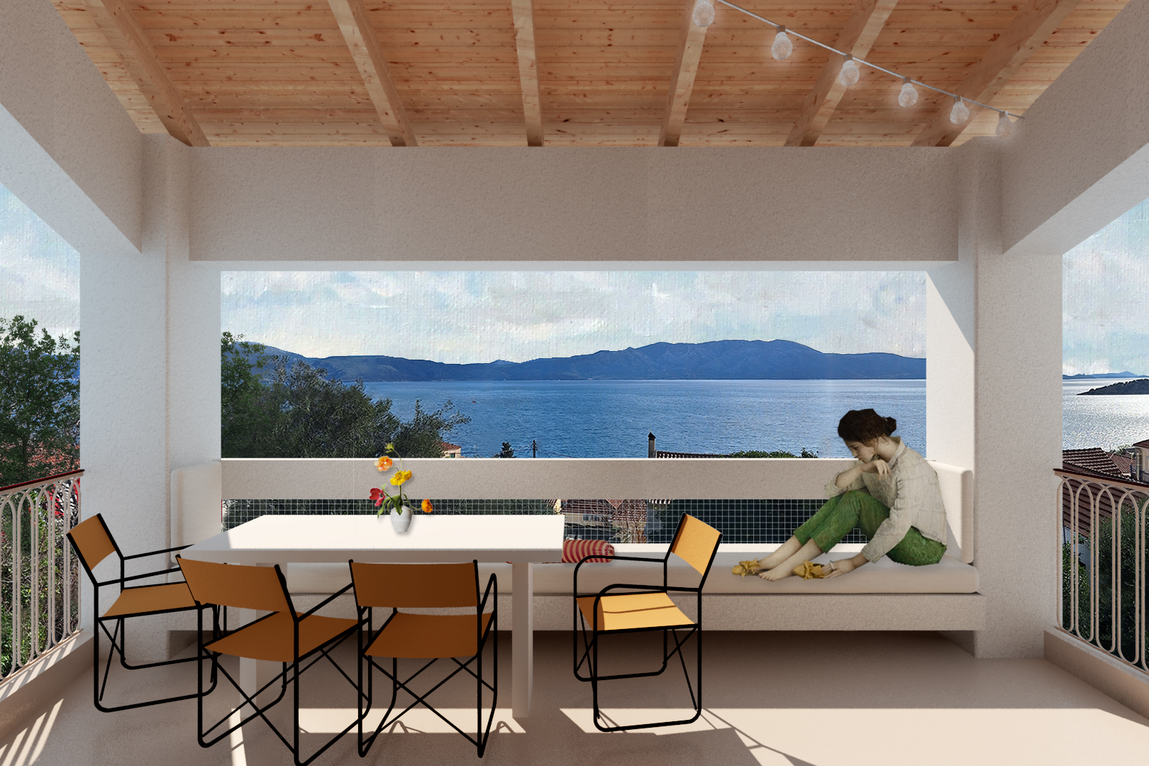 Living room in the Ionian - 250425 Balcony